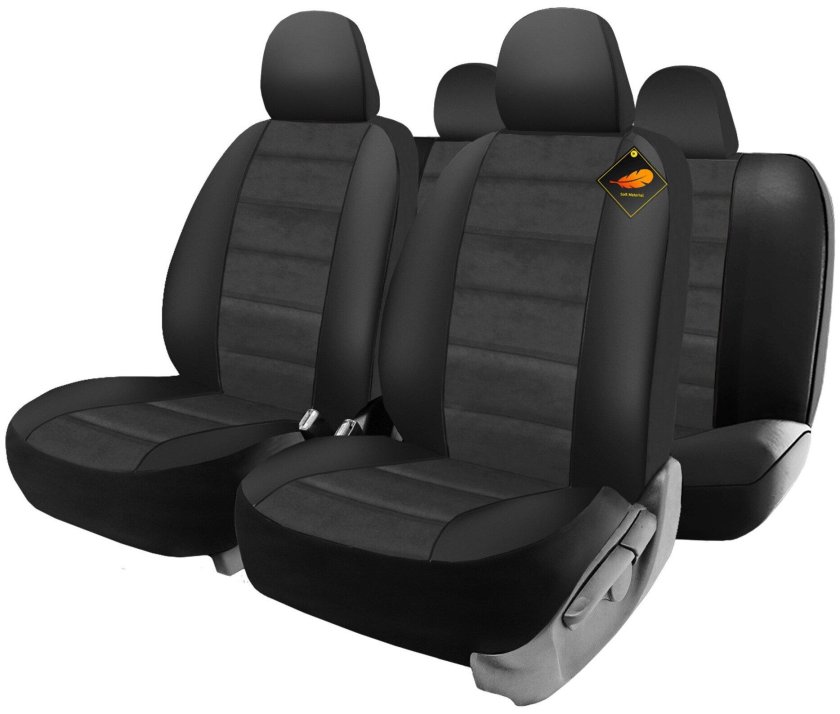 Комплект чехлов "Golfstrim" Golf-1105 BK, черный, эко-кожа-плис.