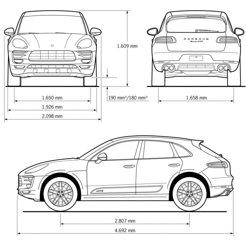 Porsche Cayenne 2003 чертеж