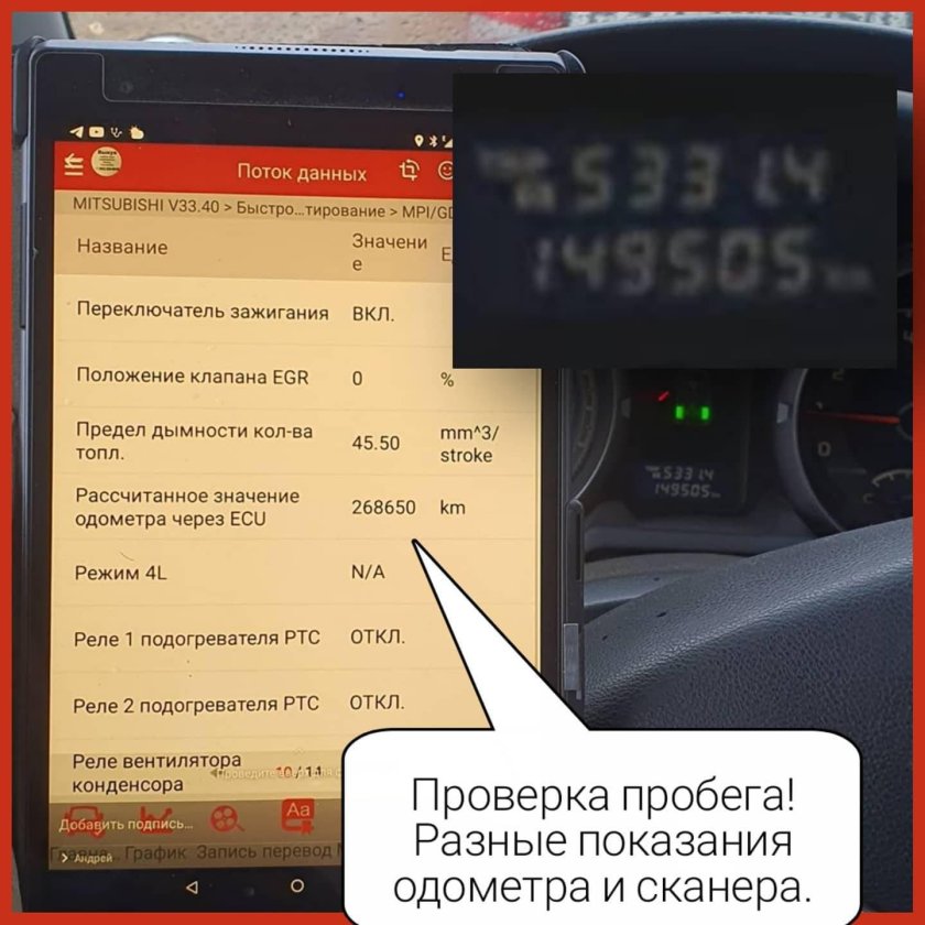 Автомобиль со скрученным пробегом