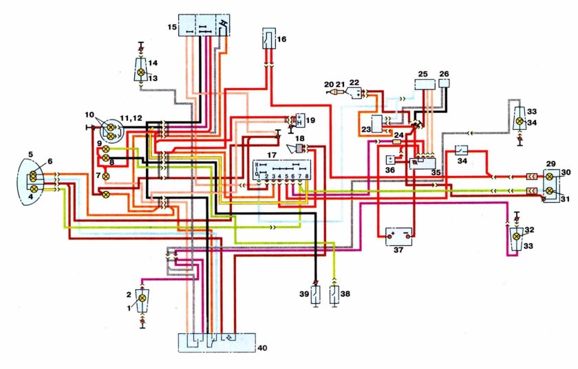 Схема Эл проводки ИЖ Планета 5