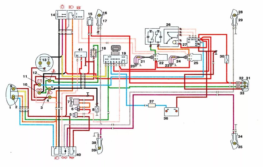 Схема электрооборудования ИЖ Юпитер 5