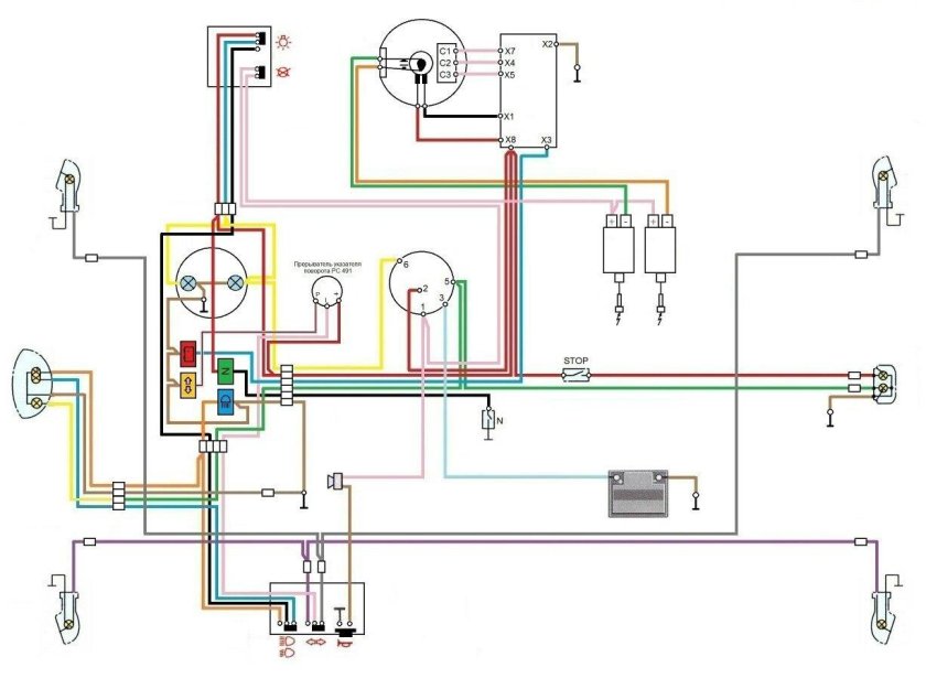Проводка ИЖ Юпитер 4 света