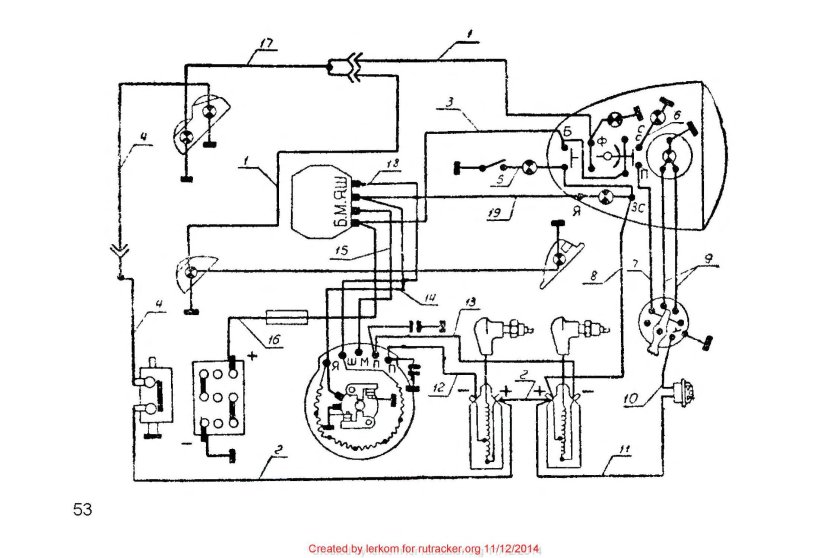Схема электрооборудования ИЖ Юпитер 5