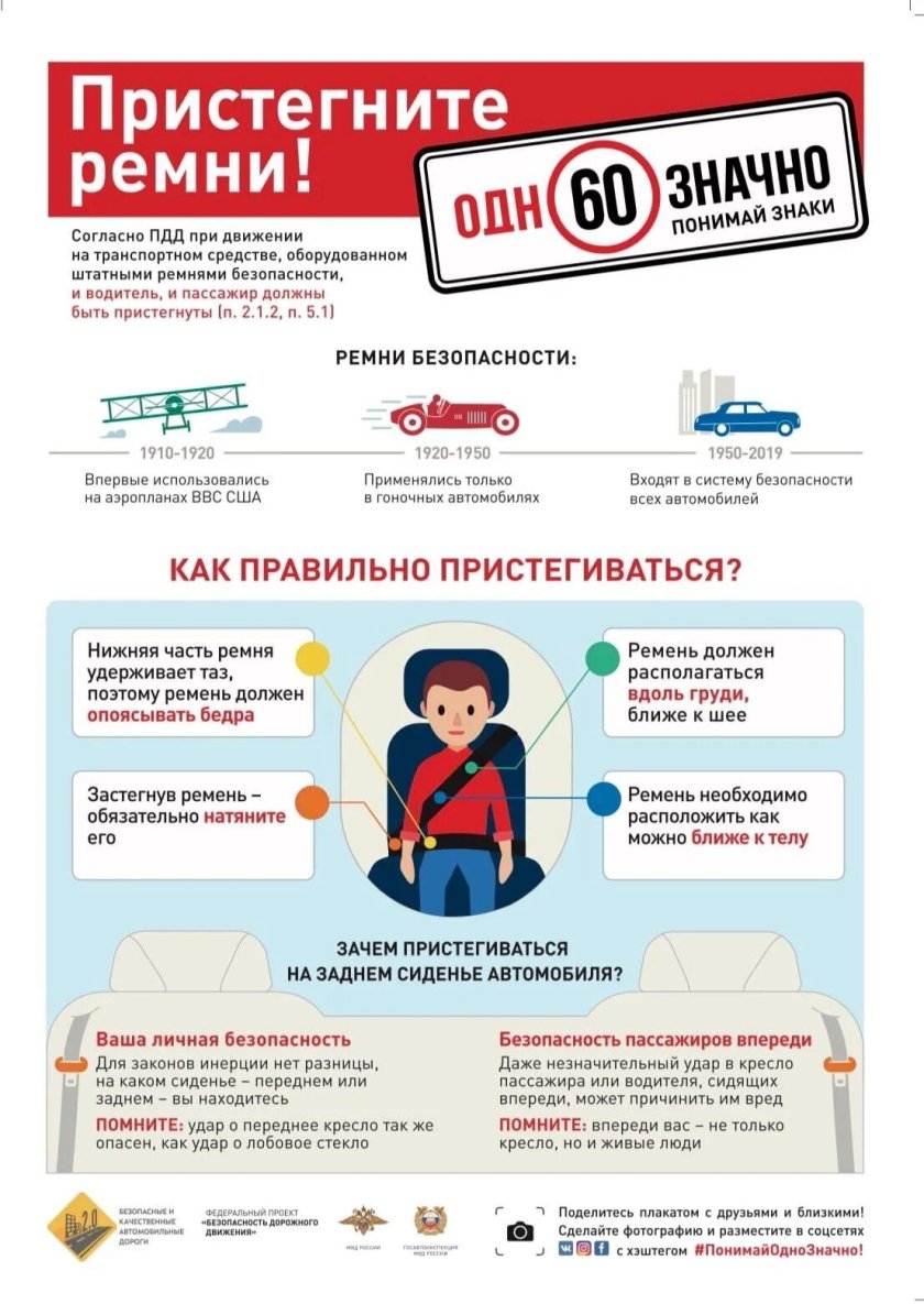 Памятка для водителя про ремень безопасности