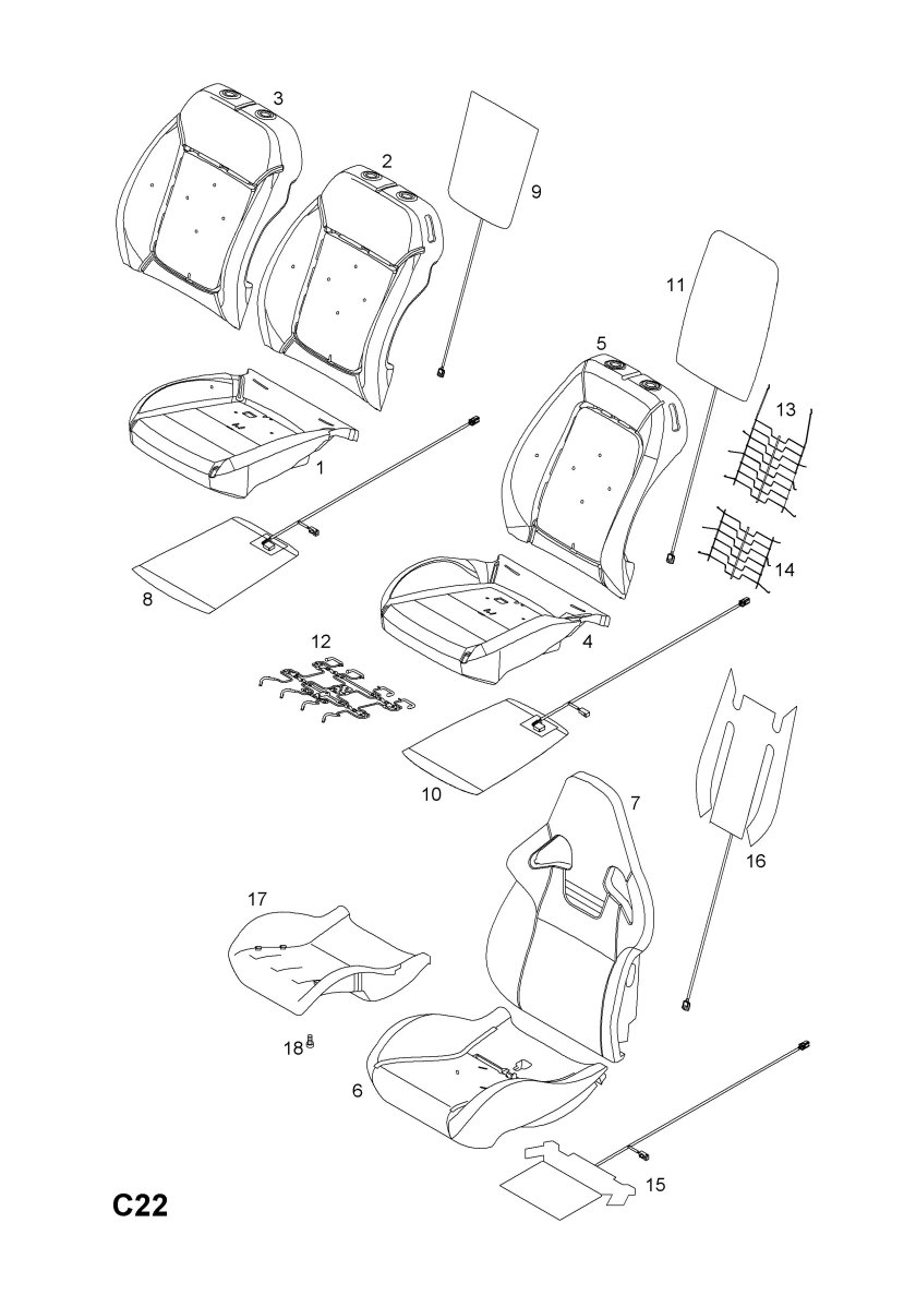 Крепеж сиденья Opel Corsa