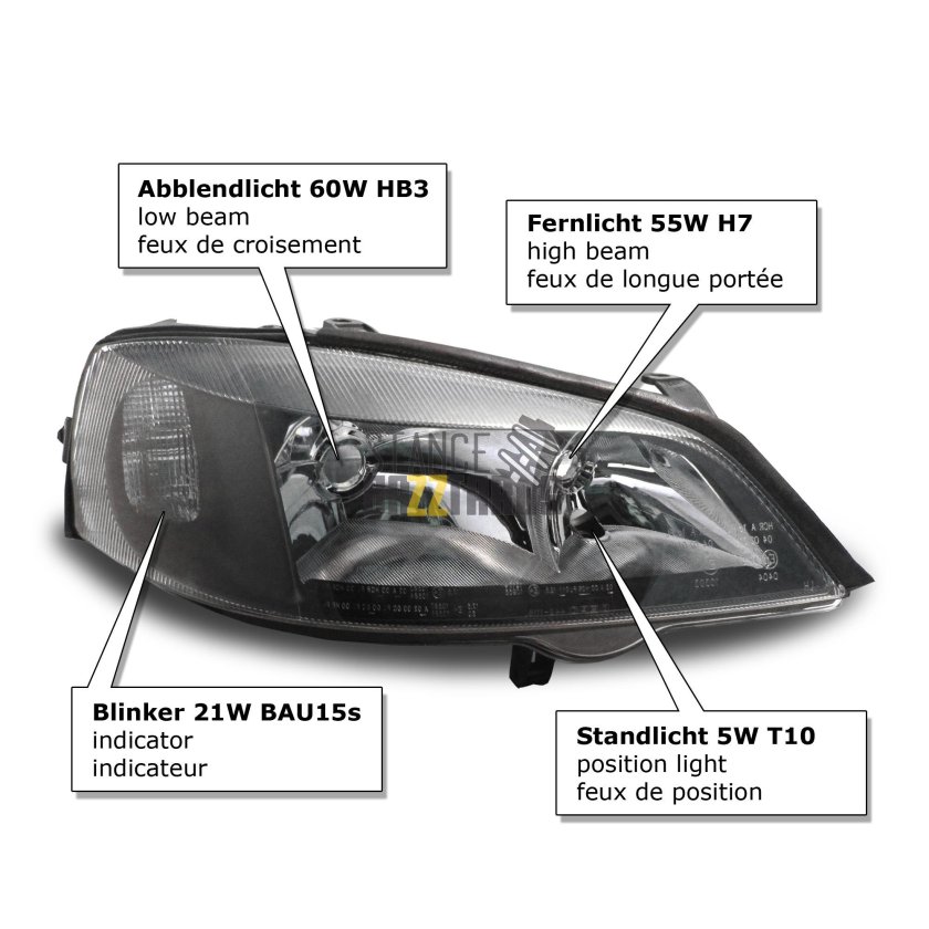 Лампы в фаре Опель Астра h