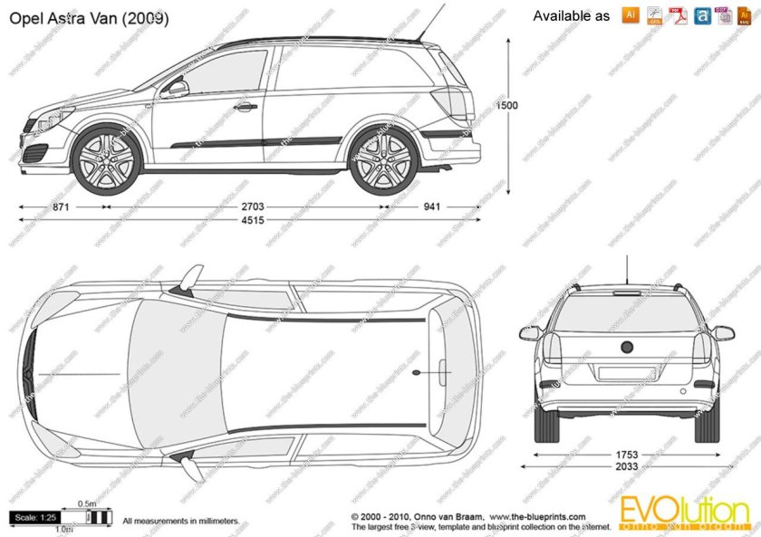 Opel Astra h универсал габариты