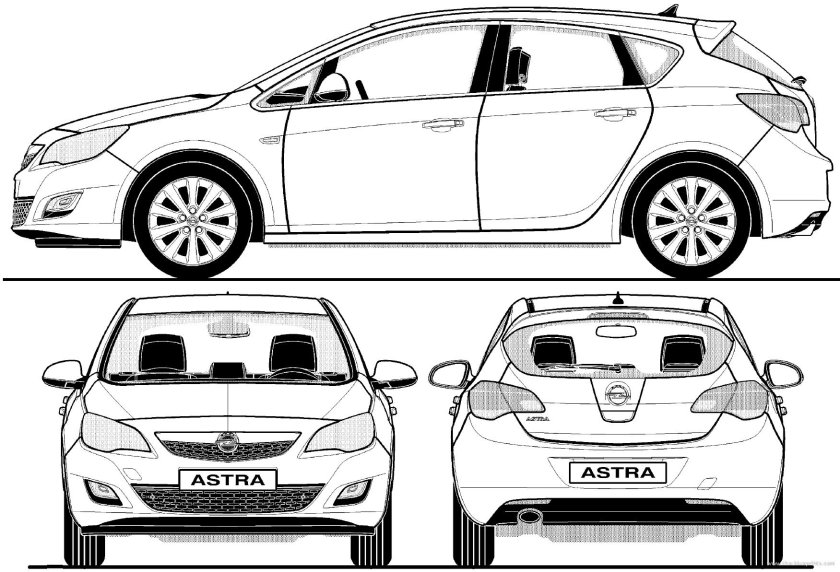 Опель Астра 2012 габариты