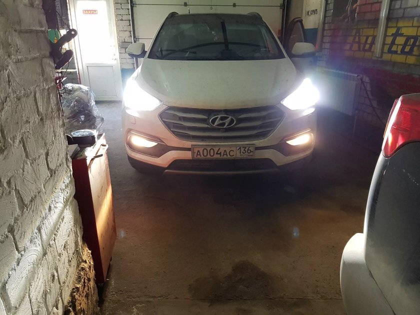 Led лампы Хендай Санта-Фе 3 туманки
