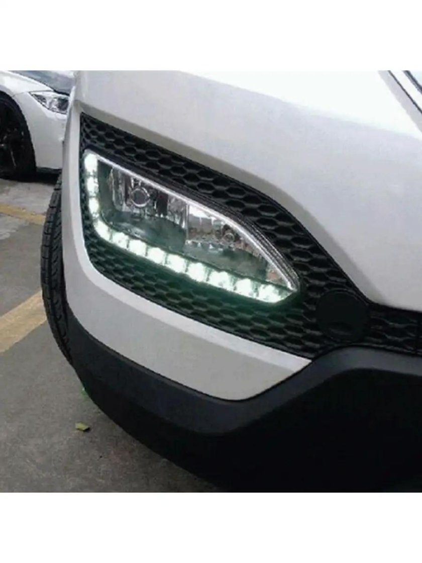 Задние светодиодные ПТФ на Хендай сантафе 3 2012