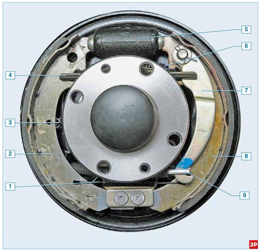 Тормозной механизм задних колес ВАЗ 2170