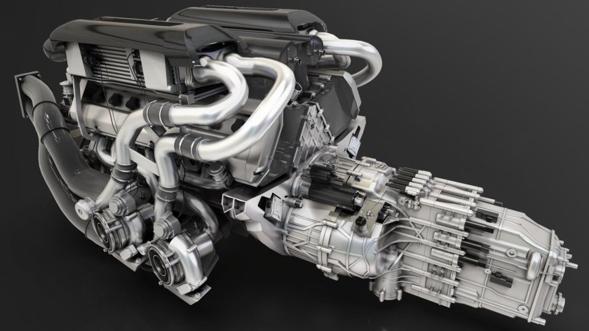 Bugatti Chiron мотор