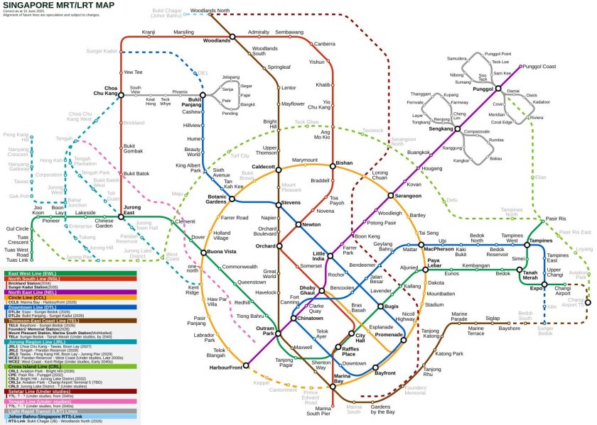 Карта метро сингапур