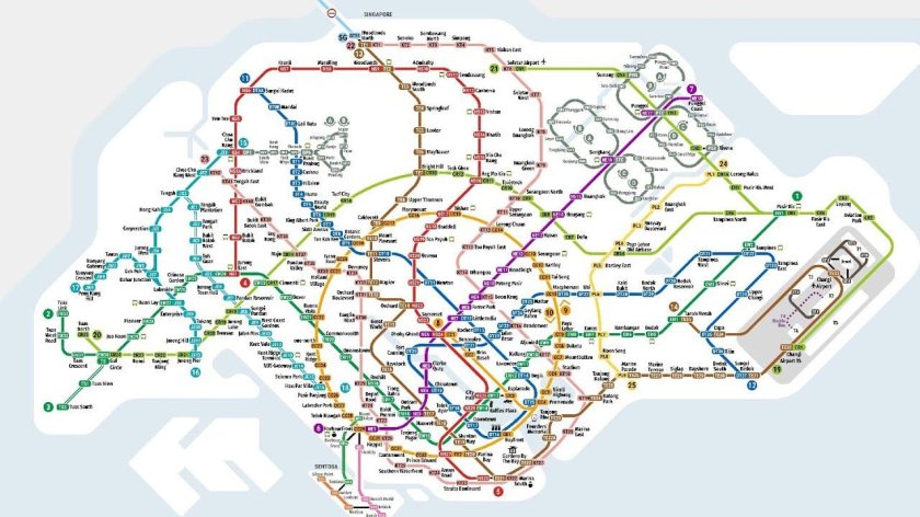 Метро Сингапура схема 2022