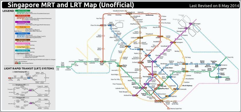 Метро Сингапура схема 2022