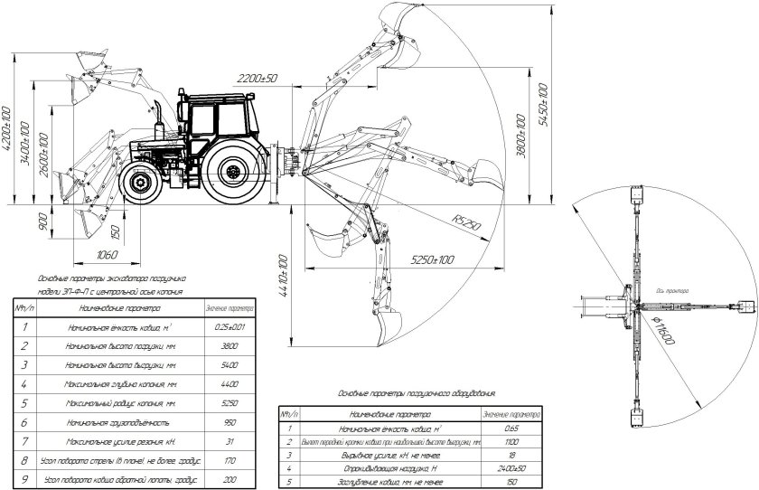 Экскаватор со смещенной осью копания