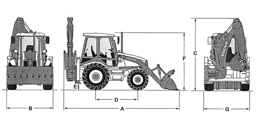 Погрузчик Вольво бл 61 габариты