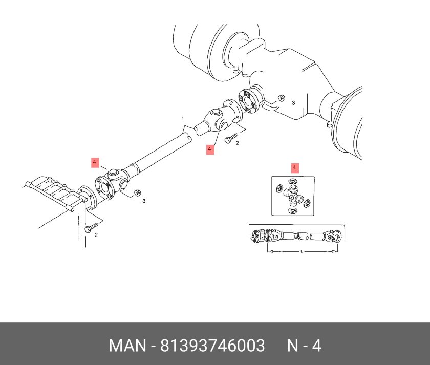 Карданный вал ман ТГА