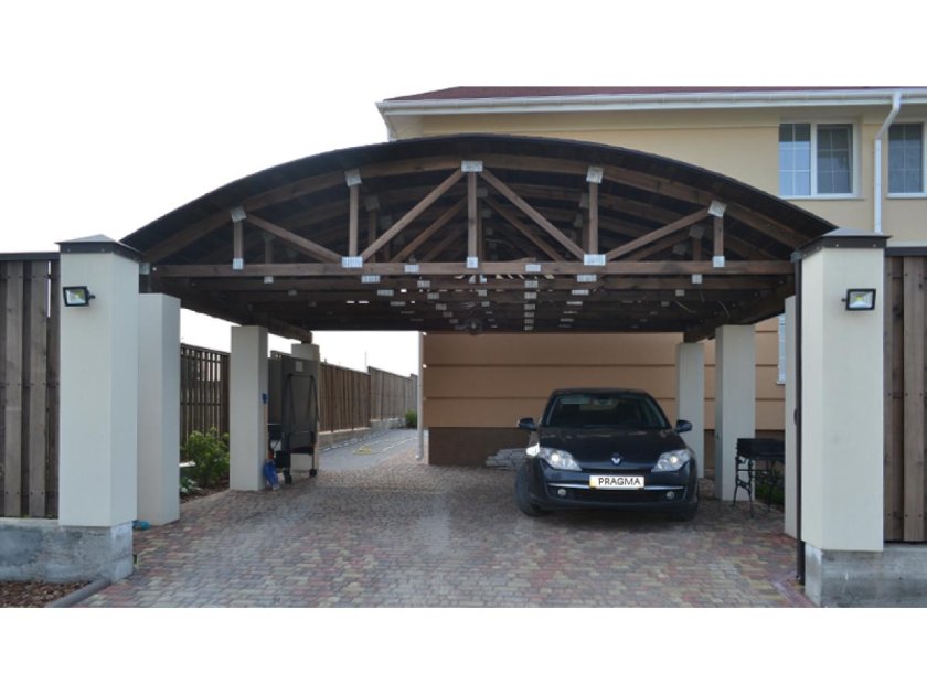 Навес для автомобиля к дому