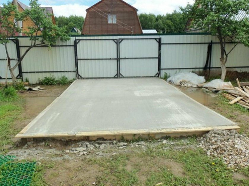 Бетонная площадка для авто
