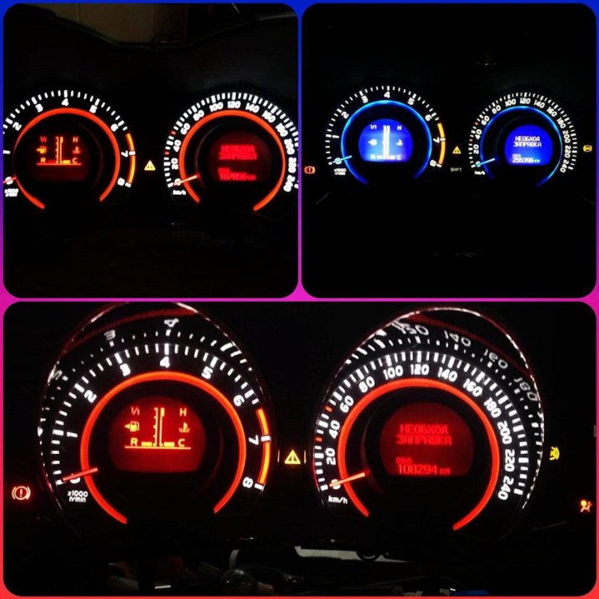 Пересвет панели Тойота Королла е150