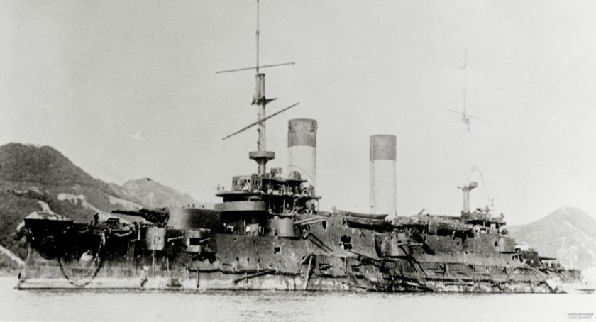 Броненосец Орел после Цусимского сражения