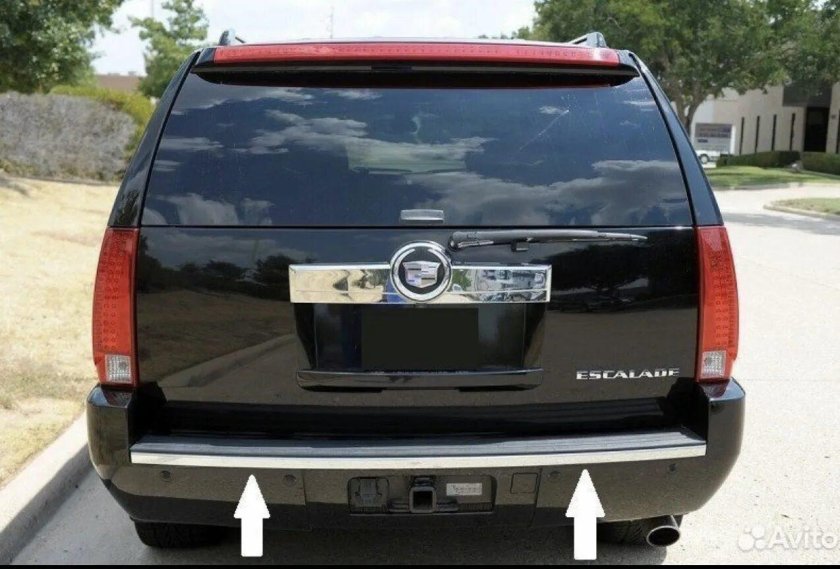 Хром заднего бампера Escalade 3