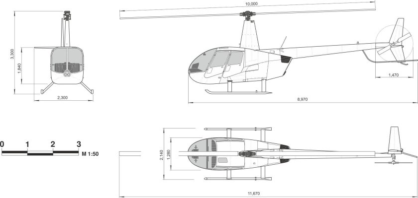 Robinson r44 габариты