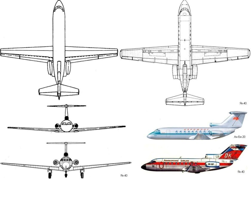 Самолет як-40 чертежи