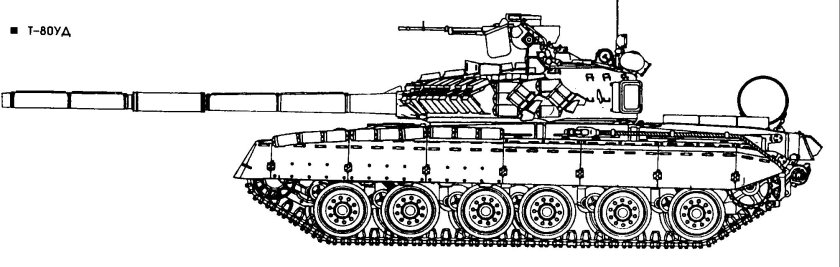 Танк т-80 сбоку