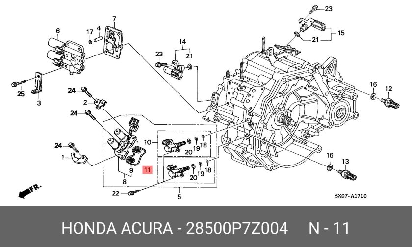 Клапан а управления давлением муфты АКПП Honda Accord 8