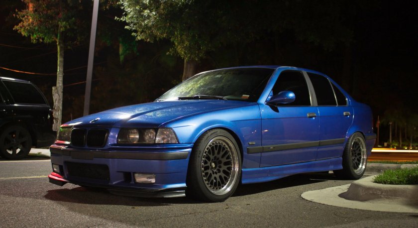 Blue BMW e36 sedan