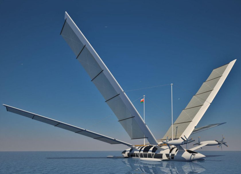 Парусный катамаран экраноплан