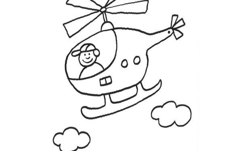 Вертолет раскраска для детей