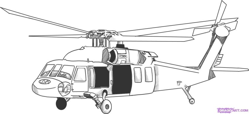 Военный вертолет разукрашка