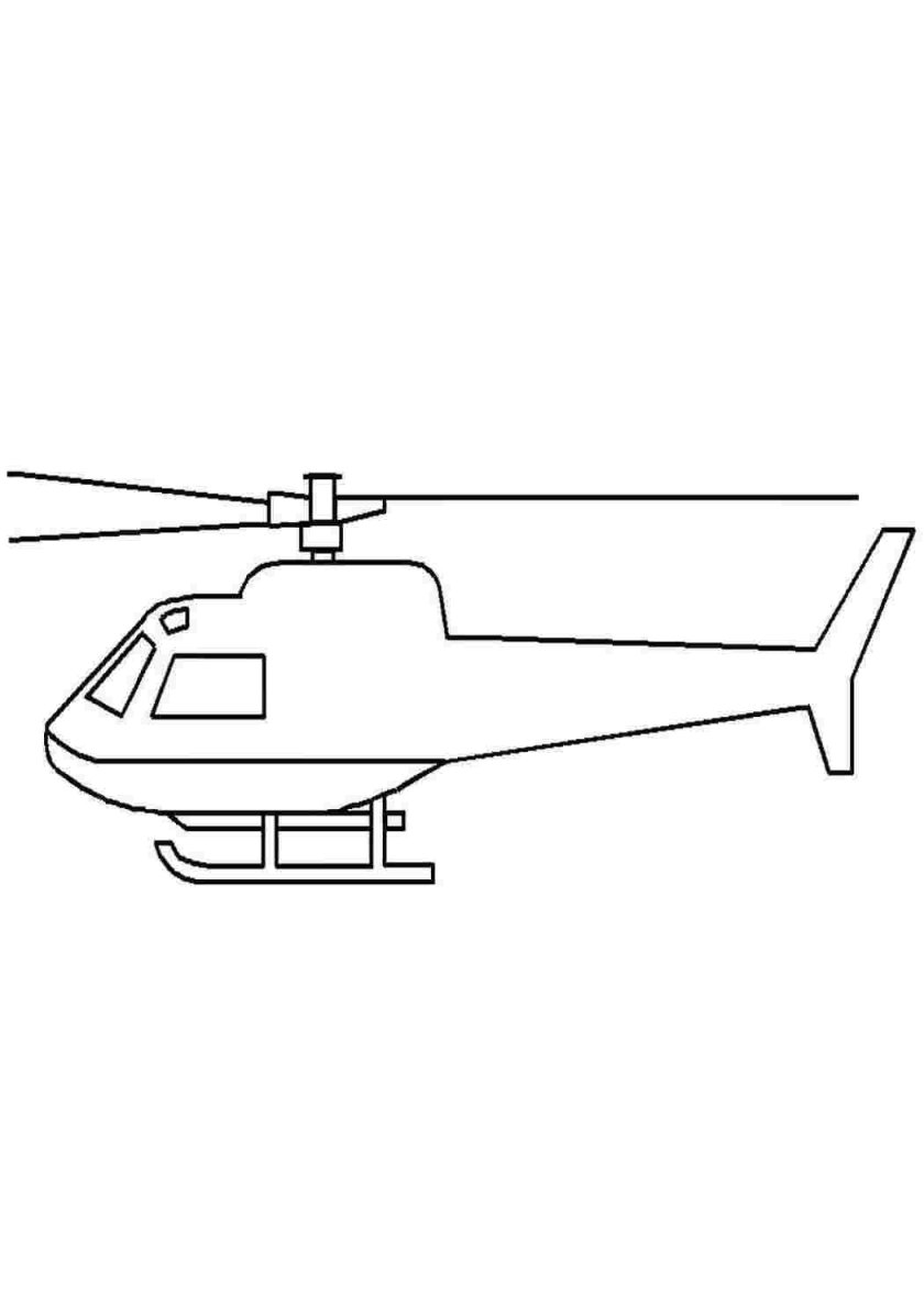 Вертолет раскраска