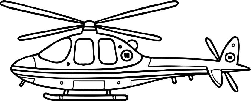Вертолет раскраска для детей