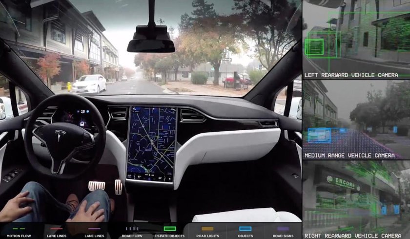 Машина с автопилотом Тесла