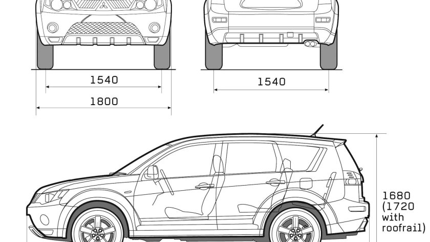 Mitsubishi outlander xl 2008 габариты