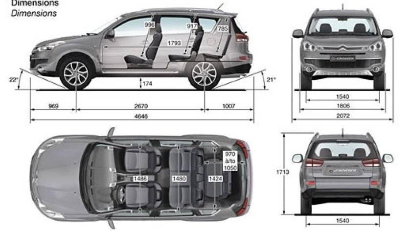 Митсубиши Аутлендер 3 габариты