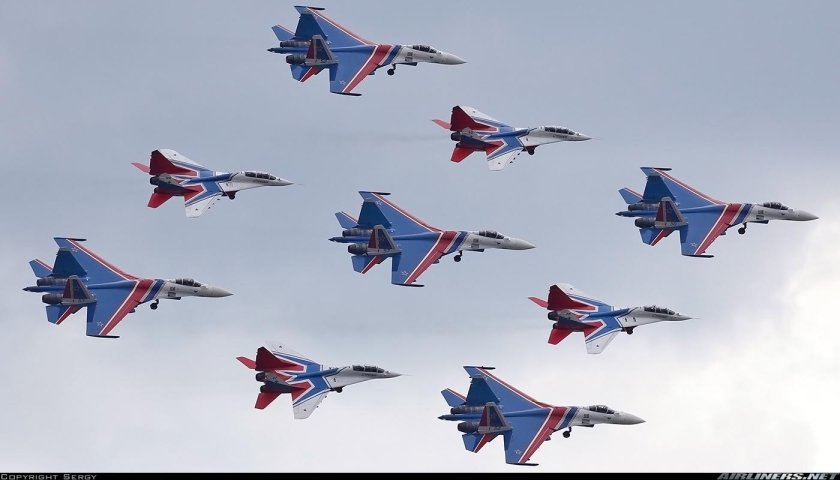 Су-27 пилотажная группа "русские Витязи