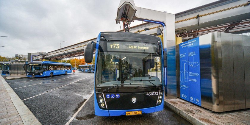 Станция зарядки электробусов в Москве