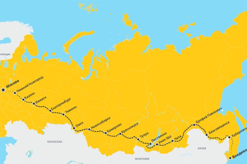 Железная дорога Транссибирская магистраль карта