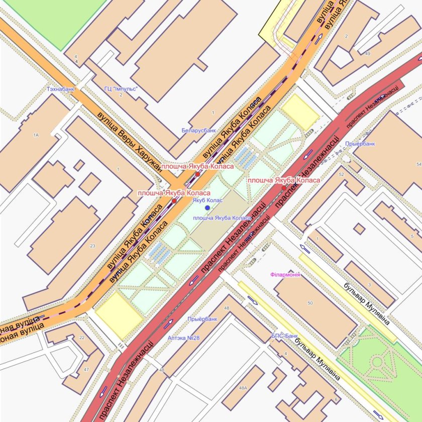 Минск площадь Якуба Коласа