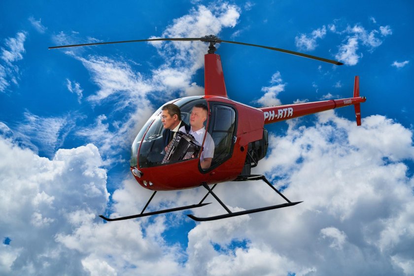 Хабиров летает на вертолете