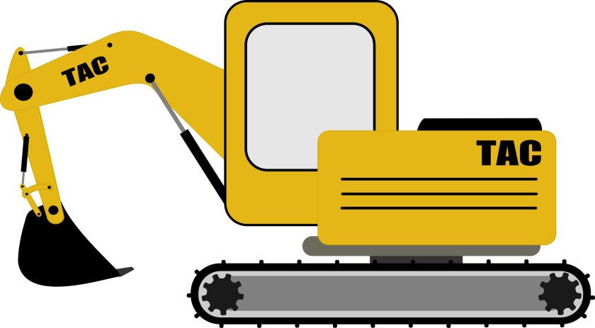 Экскаватор на прозрачном фоне