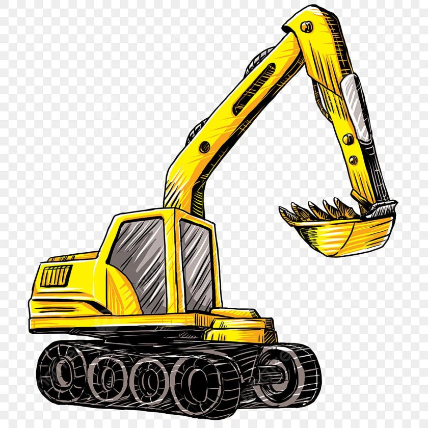 Экскаватор мультяшный