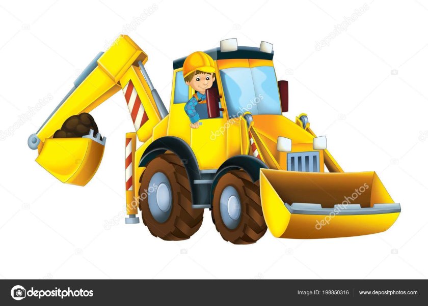 Экскаватор мультяшный