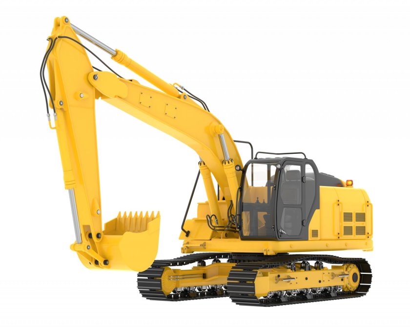 Часы с экскаватором рендер