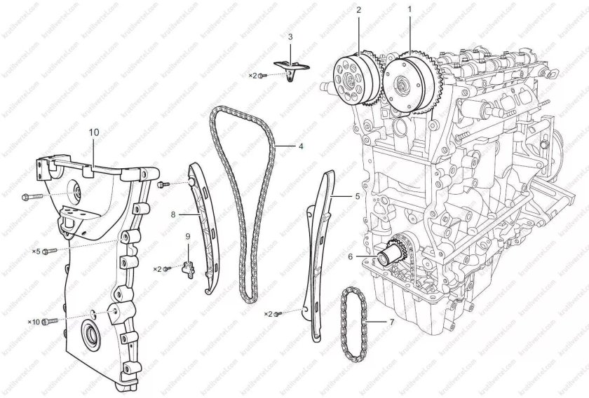 Цепь ГРМ на чери Тигго т11 2.4